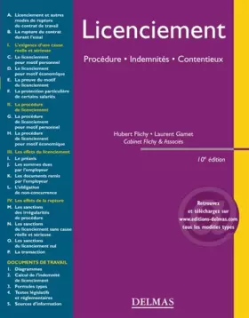 Couverture du produit · Licenciement: Procédure, Indemnités, Contentieux