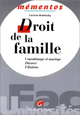 Couverture du produit · Droit de la famille: Concubinage et mariage, divorce, filiation