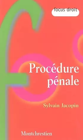 Couverture du produit · Procédure pénale