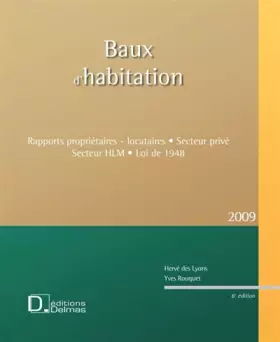 Couverture du produit · Baux d'habitation: Rapports propriétaires-locataires, secteur privé, secteur HLM, loi de 1948