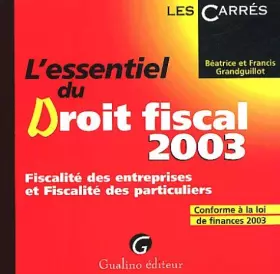 Couverture du produit · L'essentiel du droit fiscal 2003
