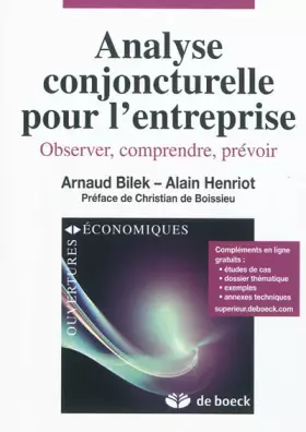 Couverture du produit · Analyse conjoncturelle pour l'entreprise: Observer, comprendre, prévoir