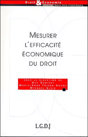 Couverture du produit · Mesurer l'efficacité économique du droit