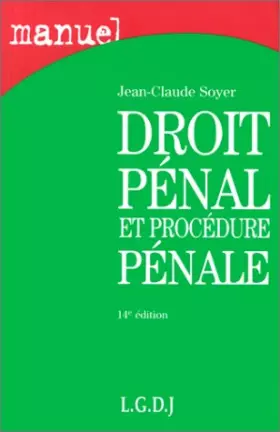 Couverture du produit · Droit pénal et procédure pénale