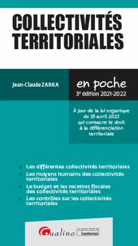 Couverture du produit · Collectivités territoriales: À jour de la loi organique du 19 avril 2021 qui consacre le droit à la différenciation territorial