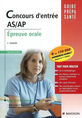 Couverture du produit · Concours d'entrée AS/AP : Epreuve orale