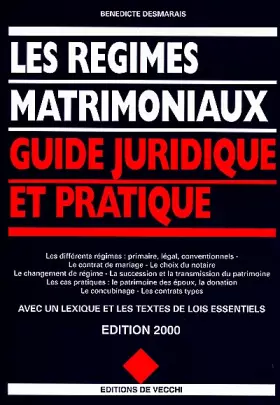 Couverture du produit · Les régimes matrimoniaux