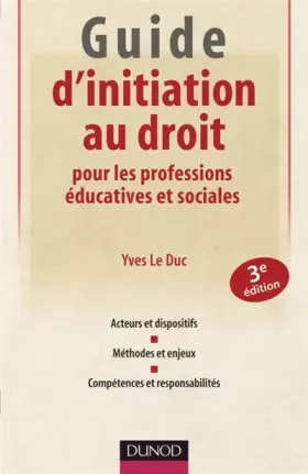 Couverture du produit · Guide d'initiation au droit pour les professions éducatives et sociales - 3ème édition