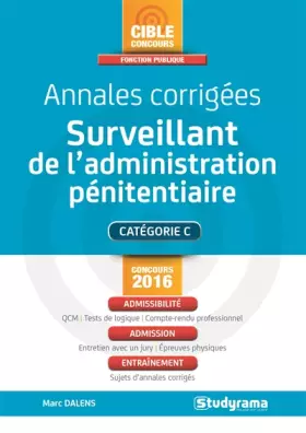 Couverture du produit · Annales corrigées Surveillant de l'administration pénitentiaire