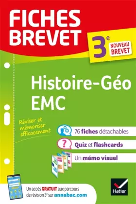 Couverture du produit · Fiches brevet Histoire-Géographie EMC 3e - Brevet 2023: fiches de révision & quiz