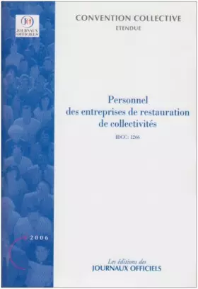Couverture du produit · Personnel des entreprises de restauration de collectivités : convention collective étendue : IDCC 1266