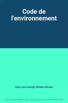 Couverture du produit · Code de l'environnement