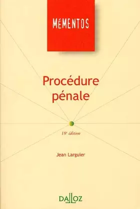 Couverture du produit · Procédure pénale