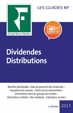 Couverture du produit · Dividendes Distributions: Bénéfice distribuable. Date de paiement des dividendes. Imposition des associés. Droits sociaux démem