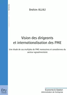Couverture du produit · Vision des dirigeants et internationalisation des PME