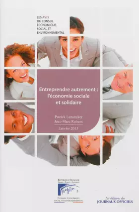 Couverture du produit · Entreprendre autrement : l'économie sociale et solidaire : Avis du Conseil économique, social et environnemental, mandature 201