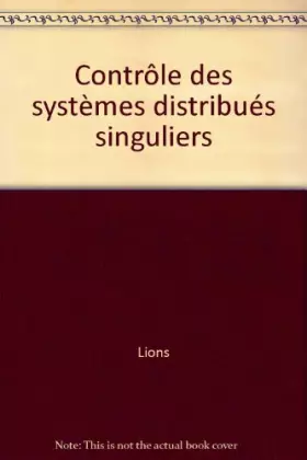 Couverture du produit · Contrôle des systèmes distribués singuliers