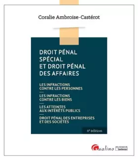 Couverture du produit · Droit pénal spécial et droit pénal des affaires