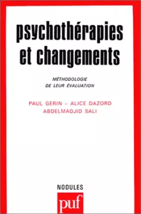 Couverture du produit · Psychothérapies et changements : Méthodologie de leur évaluation