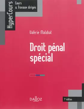 Couverture du produit · Droit pénal spécial - 7e éd.