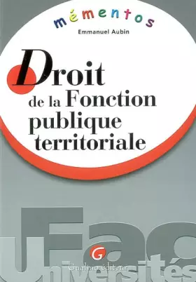 Couverture du produit · Mémento : Droit de la fonction publique territoriale