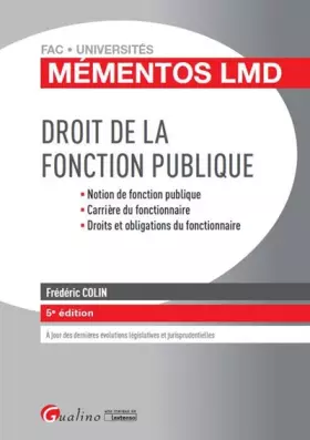 Couverture du produit · Droit de la fonction publique