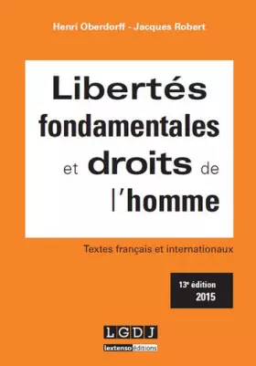 Couverture du produit · Libertés fondamentales et droits de l'homme, 13ème Ed.