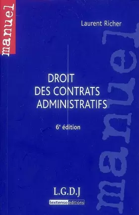 Couverture du produit · Droit des contrats administratifs