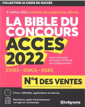 Couverture du produit · La bible du concours Acces 2022