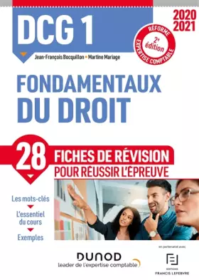Couverture du produit · DCG 1 Fondamentaux du droit - Fiches de révision - 2020-2021: Réforme Expertise comptable (2020-2021)
