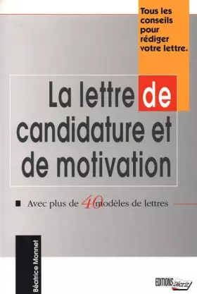Couverture du produit · La lettre de candidature et de motivation
