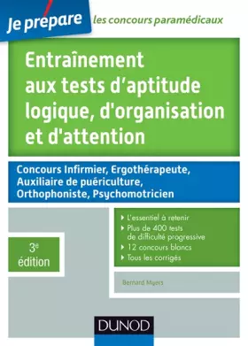 Couverture du produit · Entraînement aux tests d'aptitude logique, d'organisation et d'attention - 3e édition: Tous types de tests, classiques et impré