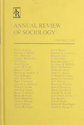 Couverture du produit · Annual Review of Sociology: 2001