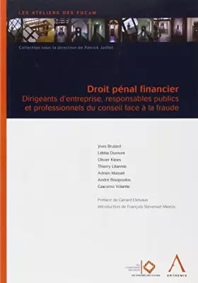 Couverture du produit · DROIT PÉNAL FINANCIER: DIRIGEANTS D'ENTREPRISE, RESPONSABLES PUBLICS ET PROFESSIONNELS DU CONSEIL FACE