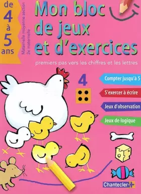 Couverture du produit · Mon bloc de jeux et d'exercices : Premier pas vers les chiffres et les lettres, maternelle moyenne section