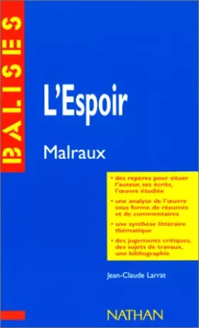 Couverture du produit · L'Espoir : Malraux