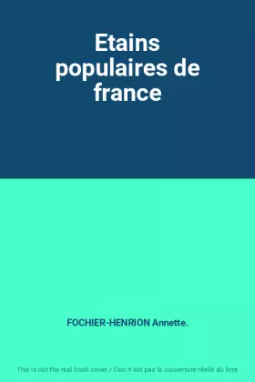 Couverture du produit · Etains populaires de france