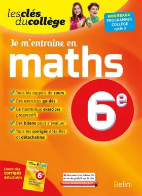 Couverture du produit · Clés du collège maths 6e je m'entraîne (N.E)