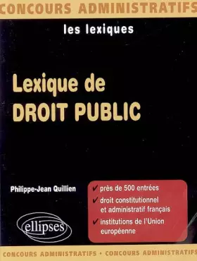 Couverture du produit · Lexique de droit public