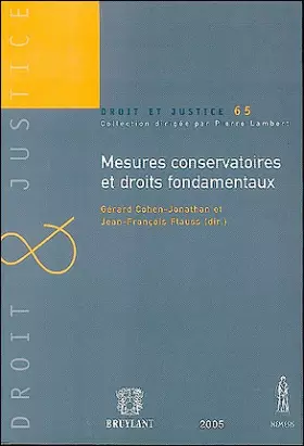 Couverture du produit · MESURES CONSERVATOIRES ET DROITS FONDAMENTAUX