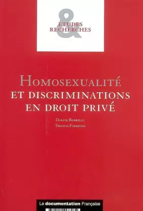 Couverture du produit · Homosexualité et discriminations en droit privé