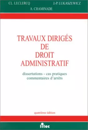Couverture du produit · Travaux dirigés de droit administratif, 4e édition (ancienne édition)