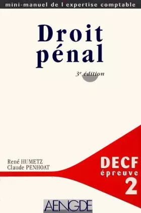 Couverture du produit · Decf Epreuve N° 2 Droit Penal. 3eme Edition