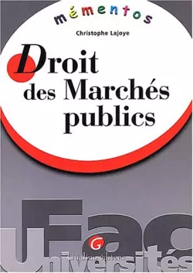 Couverture du produit · Mémento droit des marchés publics