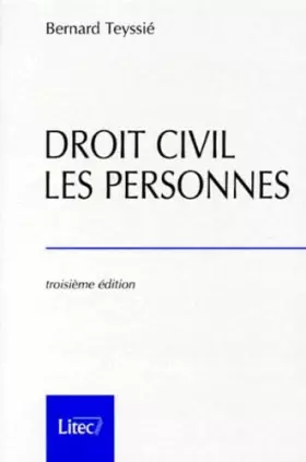 Couverture du produit · Droit civil les personnes 3e ed. 1998 (ancienne édition)