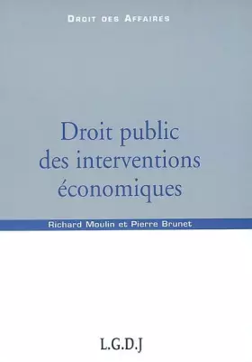 Couverture du produit · Droit public des interventions économiques