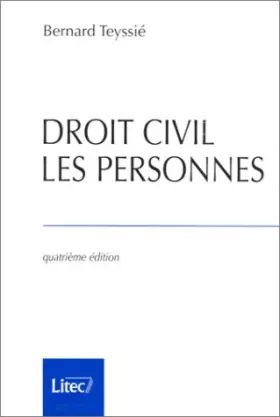 Couverture du produit · Droit civil, les personnes, 4e édition (ancienne édition)