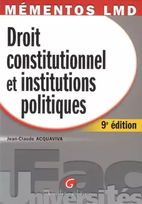 Couverture du produit · Droit constitutionnel et institutions politiques