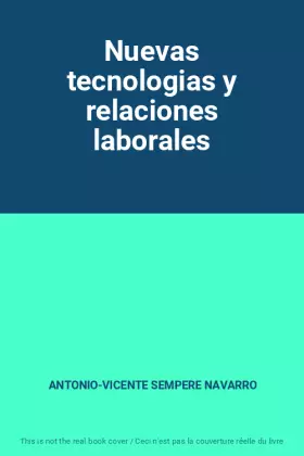 Couverture du produit · Nuevas tecnologias y relaciones laborales