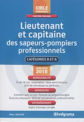 Couverture du produit · Lieutenant et capitaine des sapeurs-pompiers professionnels